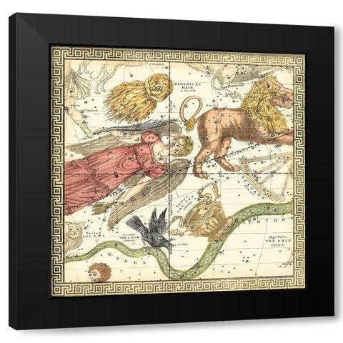 Zodiac Chart I Black Modern Wood Framed Art Print by Vision Studio