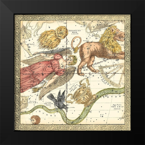 Zodiac Chart I Black Modern Wood Framed Art Print by Vision Studio