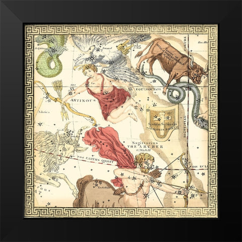 Zodiac Chart II Black Modern Wood Framed Art Print by Vision Studio