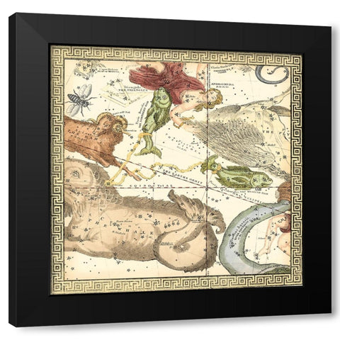 Zodiac Chart III Black Modern Wood Framed Art Print by Vision Studio