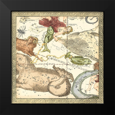 Zodiac Chart III Black Modern Wood Framed Art Print by Vision Studio