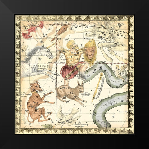 Zodiac Chart IV Black Modern Wood Framed Art Print by Vision Studio