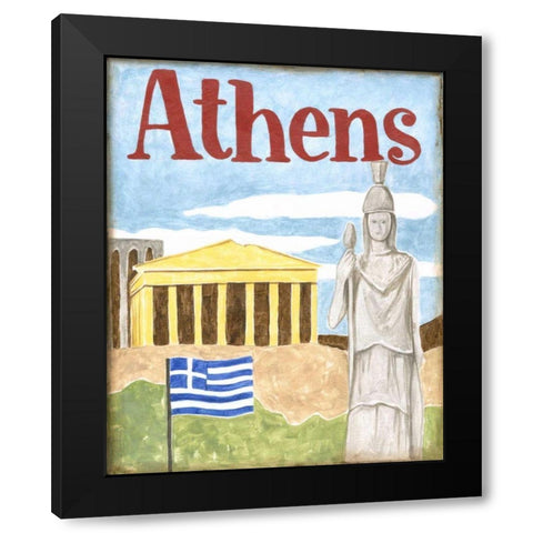 Athens Black Modern Wood Framed Art Print with Double Matting by Meagher, Megan