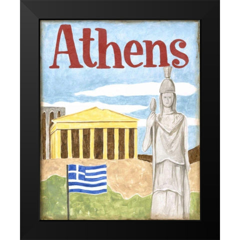 Athens Black Modern Wood Framed Art Print by Meagher, Megan