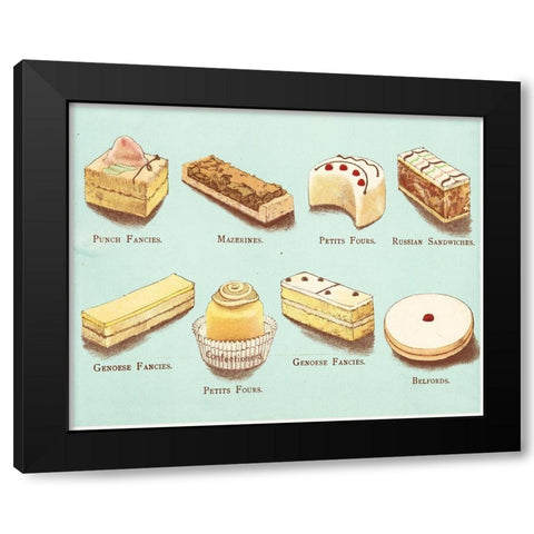 Fanciful Cakes and Tarts I Black Modern Wood Framed Art Print with Double Matting by Vision Studio