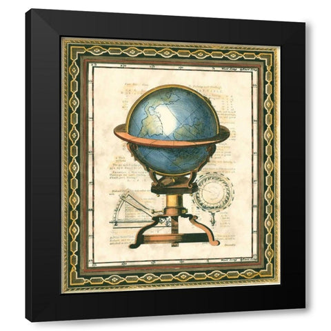 Traditional Globe II Black Modern Wood Framed Art Print by Vision Studio