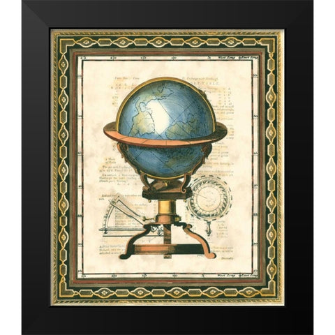 Traditional Globe II Black Modern Wood Framed Art Print by Vision Studio