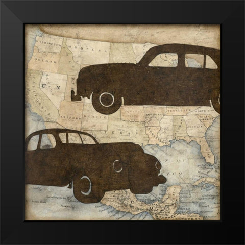 Travel Silhouette IV Black Modern Wood Framed Art Print by Meagher, Megan