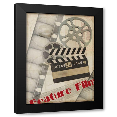 Small Feature Film Black Modern Wood Framed Art Print by Vision Studio