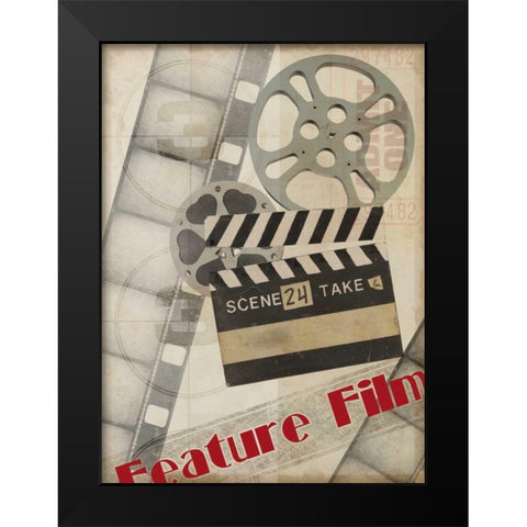 Small Feature Film Black Modern Wood Framed Art Print by Vision Studio