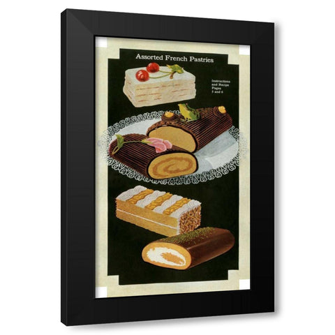 French Pastries I Black Modern Wood Framed Art Print by Unknown