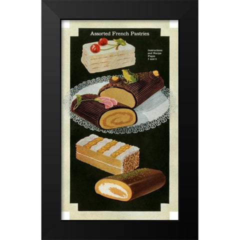 French Pastries I Black Modern Wood Framed Art Print by Unknown