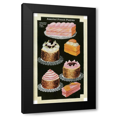 French Pastries III Black Modern Wood Framed Art Print with Double Matting by Unknown