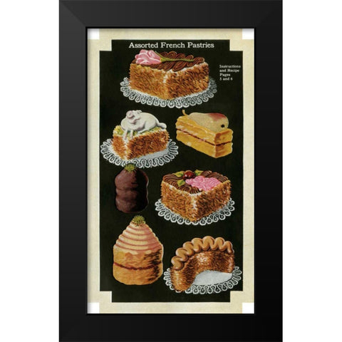 French Pastries IV Black Modern Wood Framed Art Print by Unknown