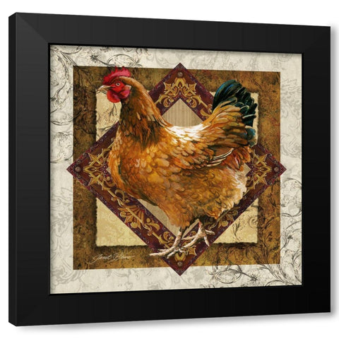 Mother Hen Black Modern Wood Framed Art Print with Double Matting by Stever, Janet