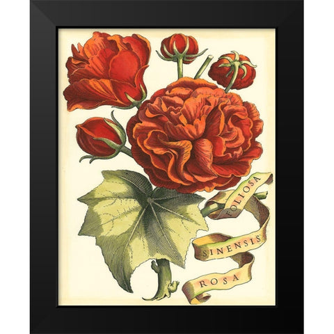 Ribbon Florals III Black Modern Wood Framed Art Print by Vision Studio