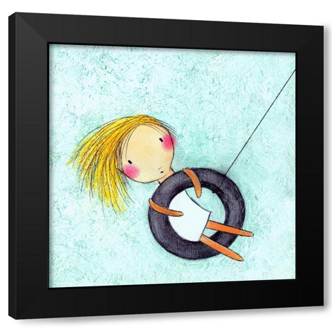 Tire Swing Black Modern Wood Framed Art Print by Sonheim, Carla