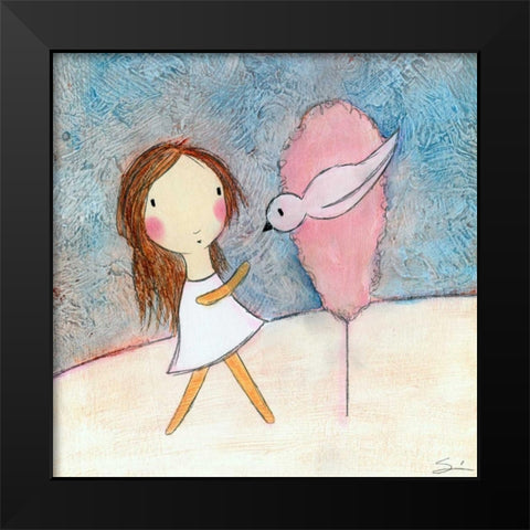 Pink Tree Black Modern Wood Framed Art Print by Sonheim, Carla