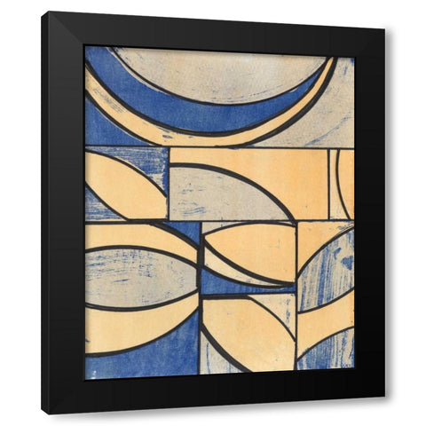 Indigo Complement II Black Modern Wood Framed Art Print by McMullen, Charles
