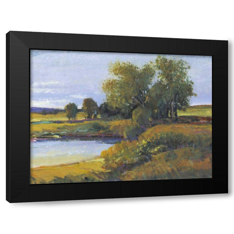 Trees Reflection I Black Modern Wood Framed Art Print with Double Matting by OToole, Tim