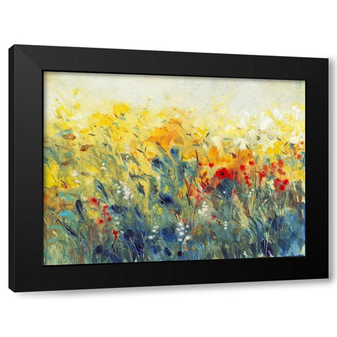 Flowers Sway I Black Modern Wood Framed Art Print with Double Matting by OToole, Tim