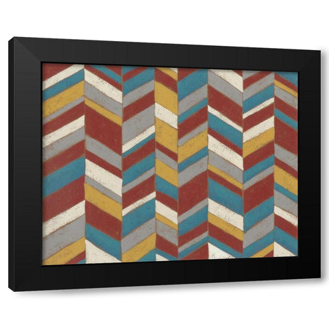 Modern Chevron II Black Modern Wood Framed Art Print with Double Matting by Zarris, Chariklia