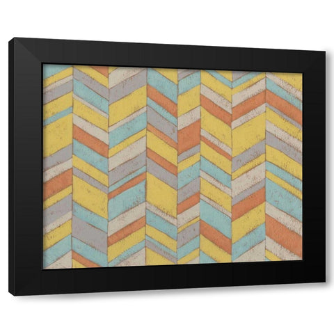 Modern Chevron III Black Modern Wood Framed Art Print with Double Matting by Zarris, Chariklia