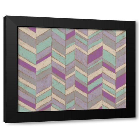 Modern Chevron IV Black Modern Wood Framed Art Print with Double Matting by Zarris, Chariklia