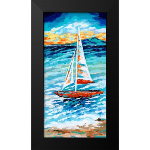 Wind in my Sail II Black Modern Wood Framed Art Print by Vitaletti, Carolee