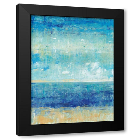 Beach Horizon II Black Modern Wood Framed Art Print with Double Matting by OToole, Tim