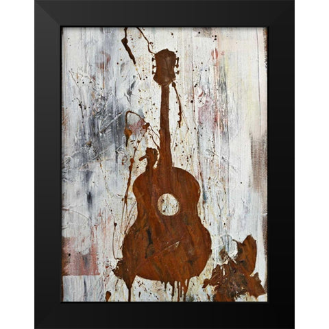 Rust Guitar Black Modern Wood Framed Art Print by Youngstrom, Kent