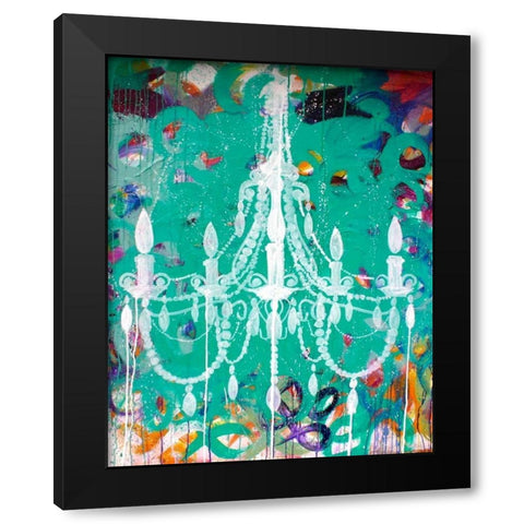 Emerald Chandelier Black Modern Wood Framed Art Print with Double Matting by Youngstrom, Kent