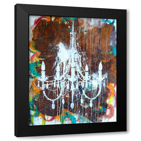 White Chandelier Black Modern Wood Framed Art Print with Double Matting by Youngstrom, Kent