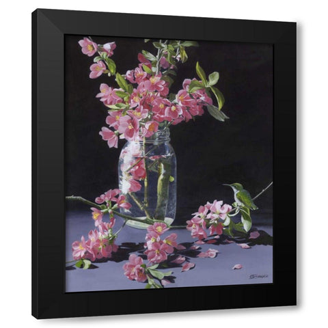 Quince and Ruby II Black Modern Wood Framed Art Print with Double Matting by Szatkowski, Fred