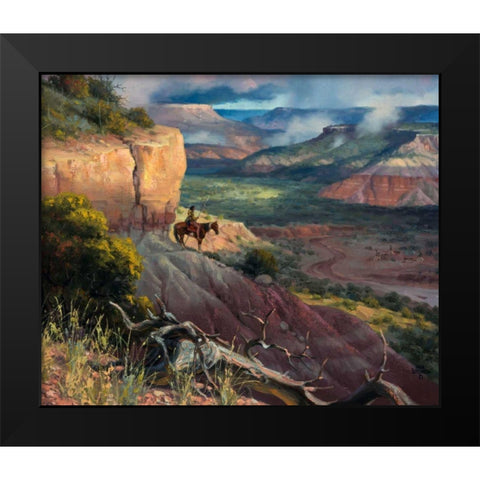 Camp Along the Timbercreek Black Modern Wood Framed Art Print by Sorenson, Jack