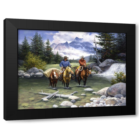 Clear Water Crossing Black Modern Wood Framed Art Print with Double Matting by Sorenson, Jack