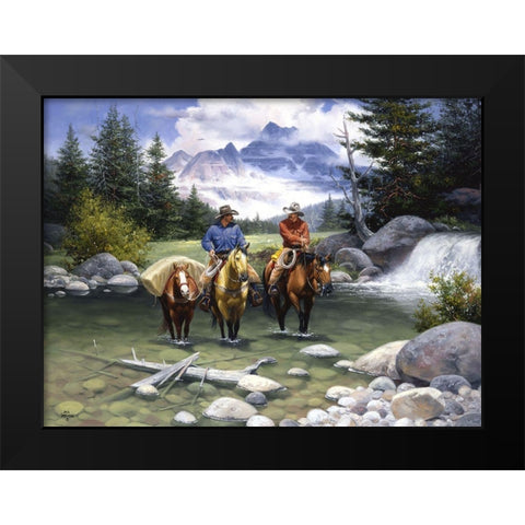 Clear Water Crossing Black Modern Wood Framed Art Print by Sorenson, Jack