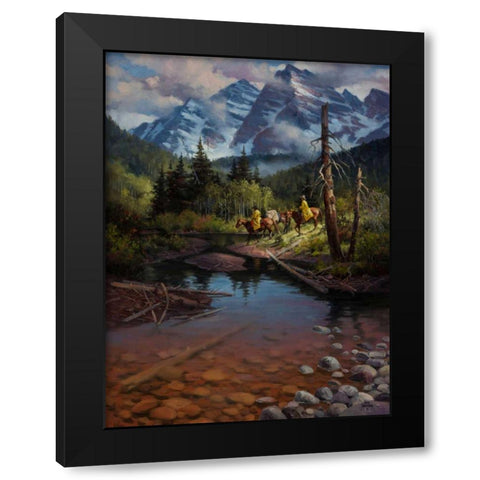 Ridin the High Country Black Modern Wood Framed Art Print by Sorenson, Jack