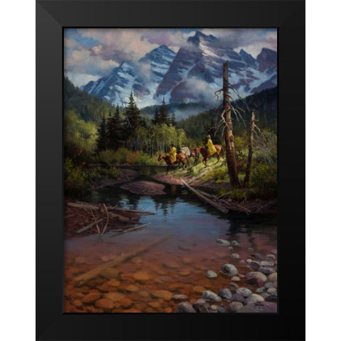 Ridin the High Country Black Modern Wood Framed Art Print by Sorenson, Jack