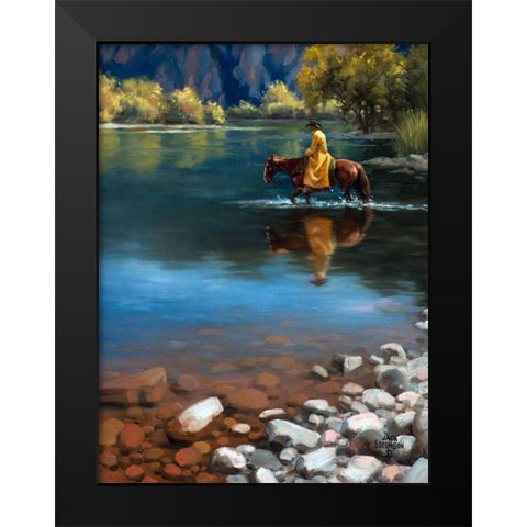 Shallow Crossing Black Modern Wood Framed Art Print by Sorenson, Jack
