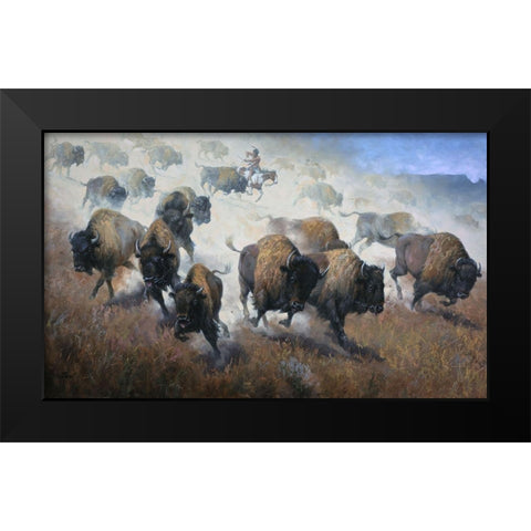 Thunder in the Dust Black Modern Wood Framed Art Print by Sorenson, Jack