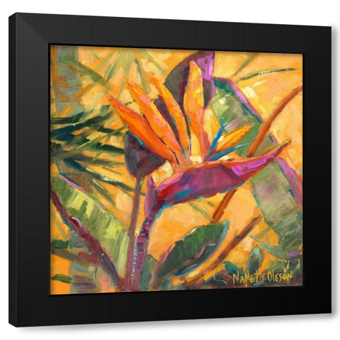 Splash of the Tropics I Black Modern Wood Framed Art Print with Double Matting by Oleson, Nanette