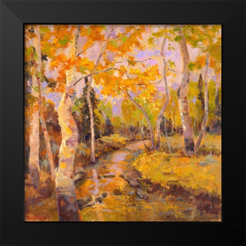 Four Seasons Aspens III Black Modern Wood Framed Art Print by Oleson, Nanette