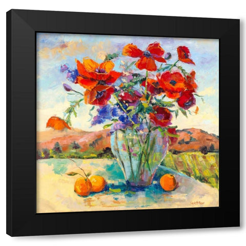 Floral Kaleidoscope II Black Modern Wood Framed Art Print with Double Matting by Oleson, Nanette