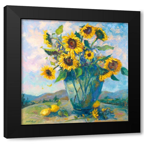 Floral Kaleidoscope III Black Modern Wood Framed Art Print with Double Matting by Oleson, Nanette