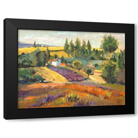 Vineyard Tapestry II Black Modern Wood Framed Art Print by Oleson, Nanette