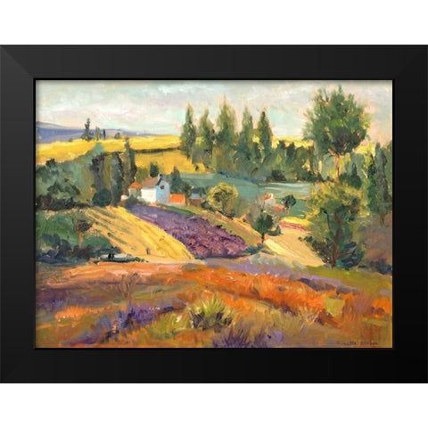 Vineyard Tapestry II Black Modern Wood Framed Art Print by Oleson, Nanette