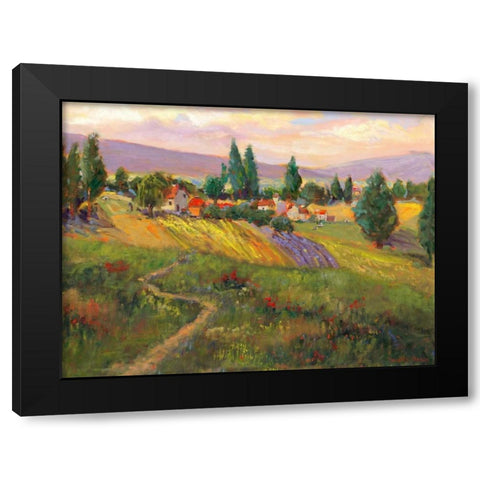 Vineyard Tapestry III Black Modern Wood Framed Art Print by Oleson, Nanette