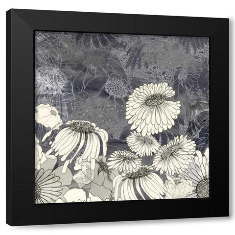 Flowers on Grey III Black Modern Wood Framed Art Print by Blixt, Ingrid