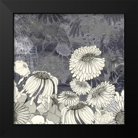 Flowers on Grey III Black Modern Wood Framed Art Print by Blixt, Ingrid